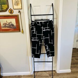Investments Black & White Patterned Dress Pants Petite